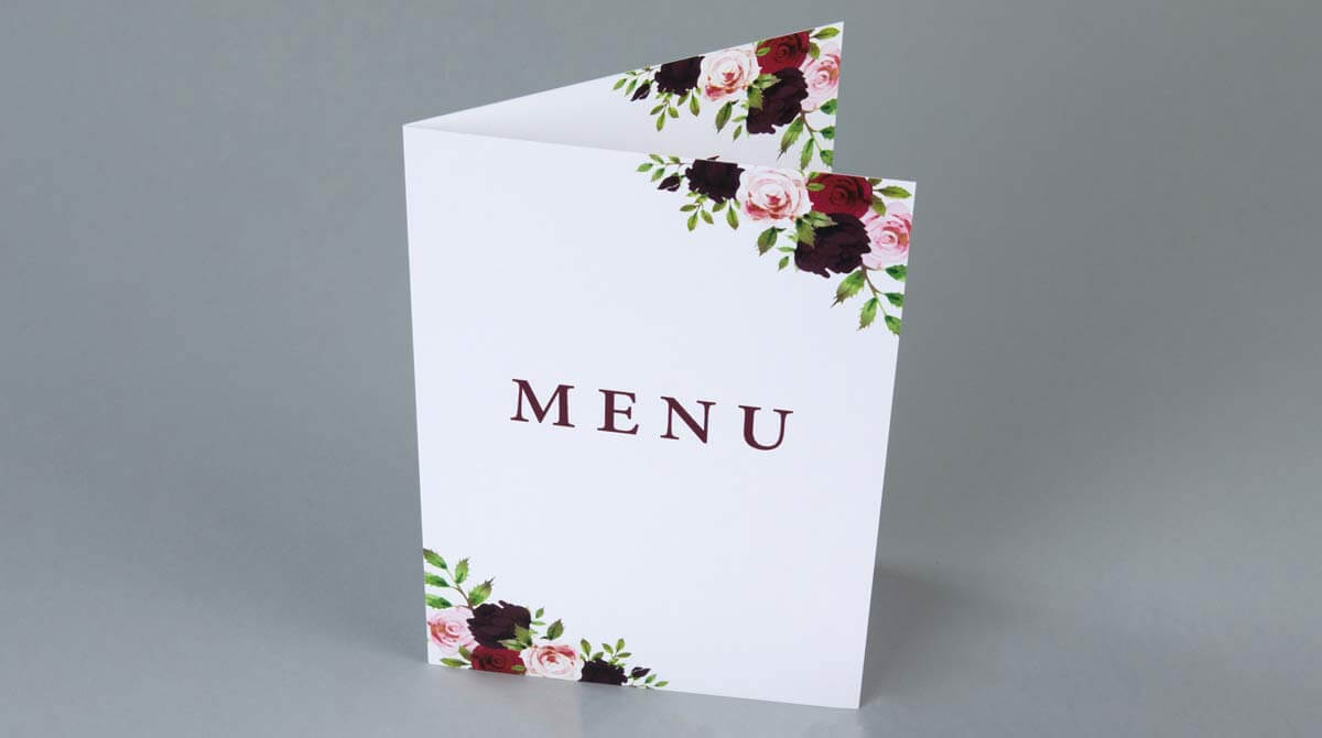 Folded Wedding Menus